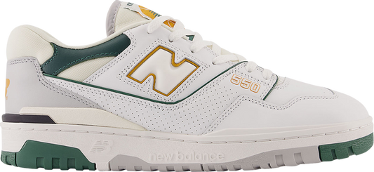 נעלי סניקרס 550 2E Wide 'Nightwatch Green' של המותג ניו באלאנס בצבע לבן עשויות עוֹר