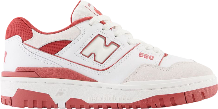 נעלי סניקרס 550 'White Brick Red' של המותג ניו באלאנס בצבע לבן עשויות עוֹר