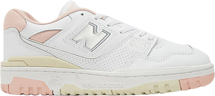 נעלי סניקרס Wmns 550 'White Pink 2.0' של המותג ניו באלאנס בצבע לבן עשויות עוֹר