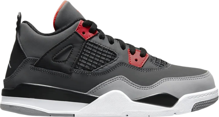 נעלי סניקרס Air Jordan 4 Retro PS 'Infrared' של המותג נייקי בצבע אפור עשויות עור (נובוק)