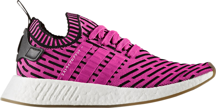 נעלי סניקרס NMD_R2 Primeknit 'Japan Shock Pink' של המותג אדידס בצבע וָרוֹד עשויות ניילון פוליאסטר Primeknit