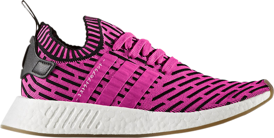 נעלי סניקרס NMD_R2 Primeknit 'Japan Shock Pink' של המותג אדידס בצבע וָרוֹד עשויות ניילון פוליאסטר Primeknit