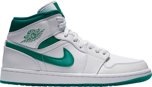 נעלי סניקרס Air Jordan 1 Mid 'Mystic Green' של המותג נייקי בצבע ירוק עשויות עוֹר