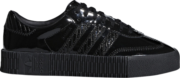 נעלי סניקרס Wmns Sambarose 'Patent Black' של המותג אדידס בצבע שָׁחוֹר עשויות 