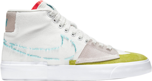 נעלי סניקרס Blazer Mid Edge SB 'Orange Aqua' של המותג נייקי בצבע לבן עשויות 