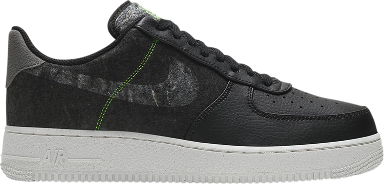 נעלי סניקרס Air Force 1 '07 LV8 'Recycled Wool Pack - Black Electric Green' של המותג נייקי בצבע שָׁחוֹר עשויות עוֹר