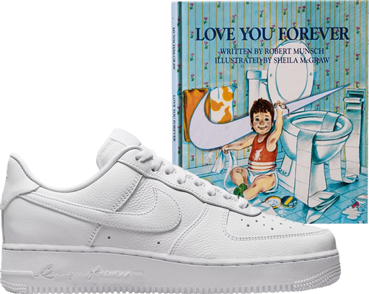 נעלי סניקרס NOCTA x Air Force 1 Low 'Certified Lover Boy' With Love You Forever Book של המותג נייקי בצבע לבן עשויות עוֹר