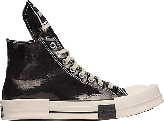 נעלי סניקרס Converse x Rick Owens DRKSHDW TURBODRK High 'Black Lacquer' של המותג ריק אוונס בצבע שָׁחוֹר עשויות כותנה