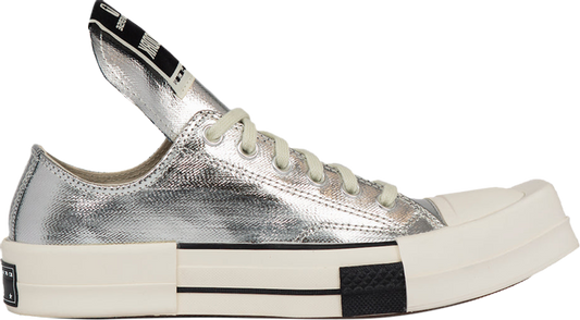 נעלי סניקרס Converse x Rick Owens DRKSHDW TURBODRK Low 'Silver Lacquer' של המותג ריק אוונס בצבע כסף עשויות כותנה