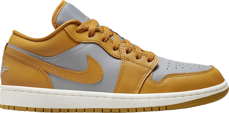 נעלי סניקרס Wmns Air Jordan 1 Low 'Chutney' של המותג נייקי בצבע צהוב עשויות עוֹר