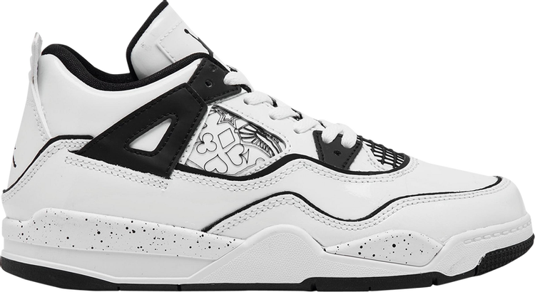 נעלי סניקרס Air Jordan 4 Retro PS 'DIY' של המותג נייקי בצבע לבן עשויות עוֹר