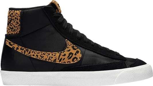 נעלי סניקרס Wmns Blazer Mid '77 'Leopard Prints' של המותג נייקי בצבע שָׁחוֹר עשויות עוֹר