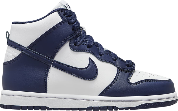 נעלי סניקרס Dunk High PS 'Midnight Navy' של המותג נייקי בצבע כְּחוֹל עשויות עוֹר