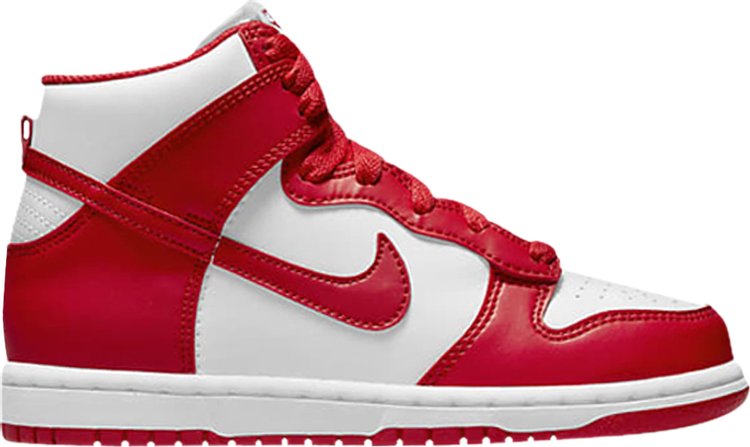 נעלי סניקרס Dunk High PS 'Championship Red' של המותג נייקי בצבע אָדוֹם עשויות עוֹר