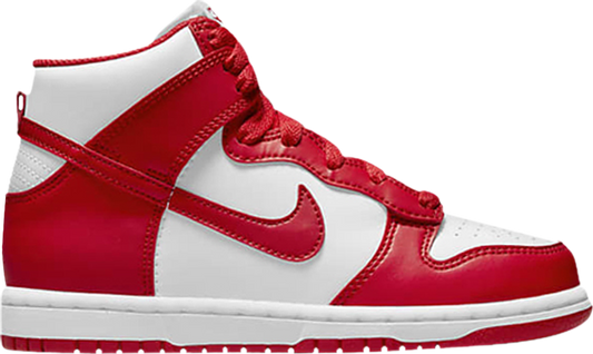 נעלי סניקרס Dunk High PS 'Championship Red' של המותג נייקי בצבע אָדוֹם עשויות עוֹר