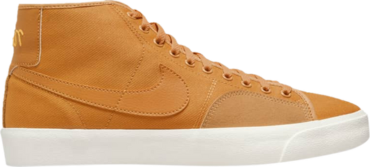 נעלי סניקרס Blazer Court Mid Premium SB 'Light Curry' של המותג נייקי בצבע צהוב עשויות בַּד