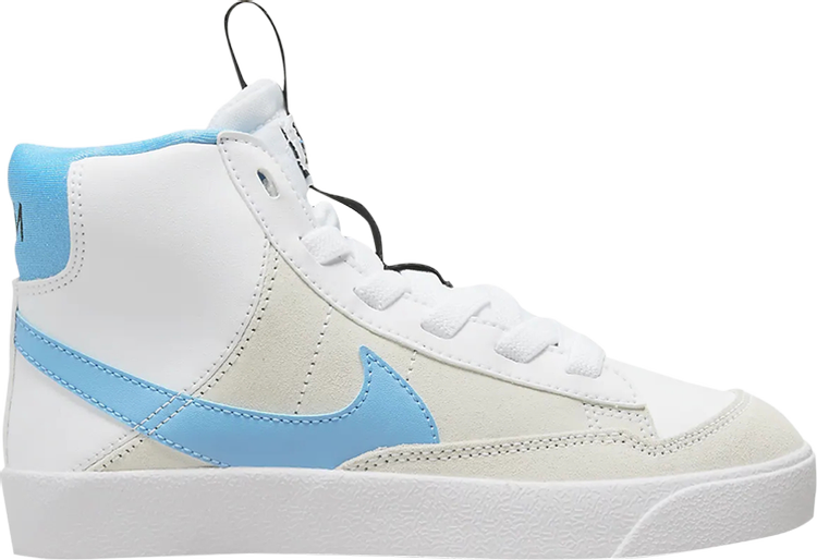 נעלי סניקרס Blazer Mid '77 SE PS 'Dance - White University Blue' של המותג נייקי בצבע לבן עשויות עוֹר