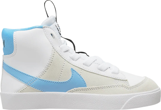 נעלי סניקרס Blazer Mid '77 SE PS 'Dance - White University Blue' של המותג נייקי בצבע לבן עשויות עוֹר