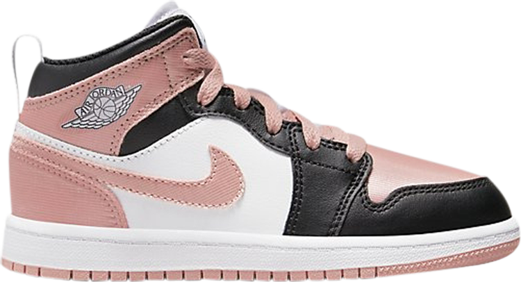 נעלי סניקרס Air Jordan 1 Mid PS 'White Light Madder Root' של המותג נייקי בצבע לבן עשויות עוֹר