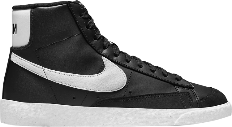 נעלי סניקרס Wmns Blazer Mid '77 Next Nature 'Black White' של המותג נייקי בצבע שָׁחוֹר עשויות עוֹר