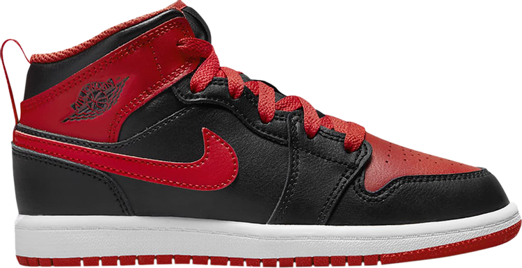 נעלי סניקרס Air Jordan 1 Mid PS 'Alternate Bred' של המותג נייקי בצבע שָׁחוֹר עשויות עוֹר