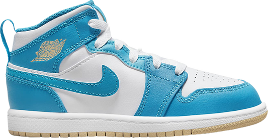 נעלי סניקרס Air Jordan 1 Mid PS 'Aquatone' של המותג נייקי בצבע כְּחוֹל עשויות עוֹר