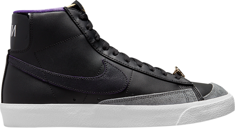 נעלי סניקרס Blazer Mid '77 EMB 'World Champ - Black' של המותג נייקי בצבע שָׁחוֹר עשויות עוֹר