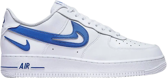 נעלי סניקרס Air Force 1 '07 'Cut Out Swoosh - Game Royal' של המותג נייקי בצבע לבן עשויות עוֹר