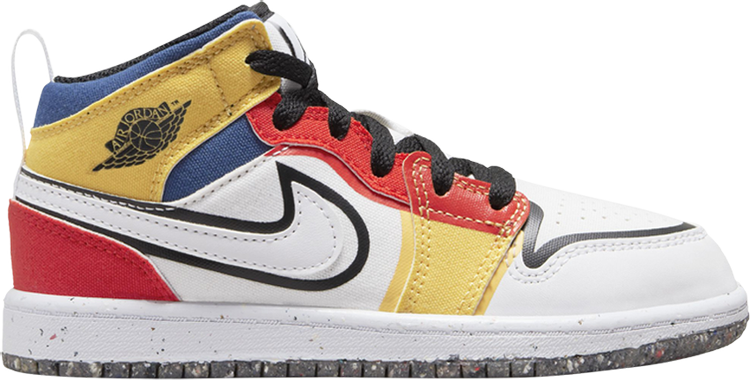 נעלי סניקרס Air Jordan 1 Mid SE PS 'Multi-Color Canvas' של המותג נייקי בצבע צבעוני עשויות בַּד