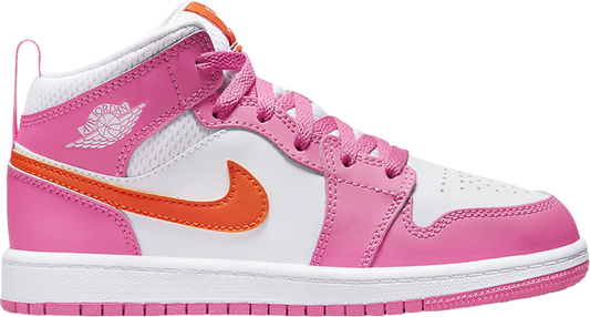 נעלי סניקרס Air Jordan 1 Mid PS 'Pinksicle Orange' של המותג נייקי בצבע וָרוֹד עשויות עוֹר