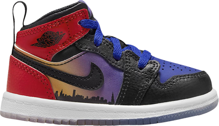 נעלי סניקרס Air Jordan 1 Mid SS TD 'Skyline' של המותג נייקי בצבע כְּחוֹל עשויות עוֹר