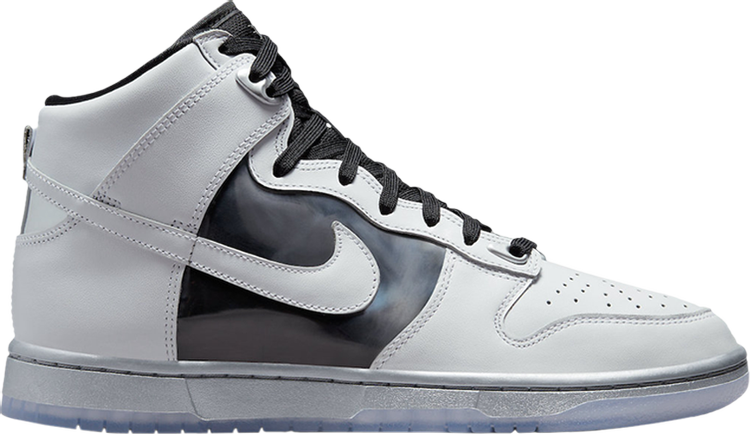 נעלי סניקרס Wmns Dunk High 'Chrome' של המותג נייקי בצבע לבן עשויות עוֹר