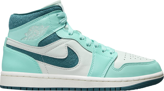 נעלי סניקרס Wmns Air Jordan 1 Mid SE 'Bleached Turquoise' של המותג נייקי בצבע כְּחוֹל עשויות עוֹר