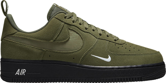 נעלי סניקרס Air Force 1 '07 LV8 'Reflective Swoosh - Cargo Khaki' של המותג נייקי בצבע ירוק עשויות עור (זמש)