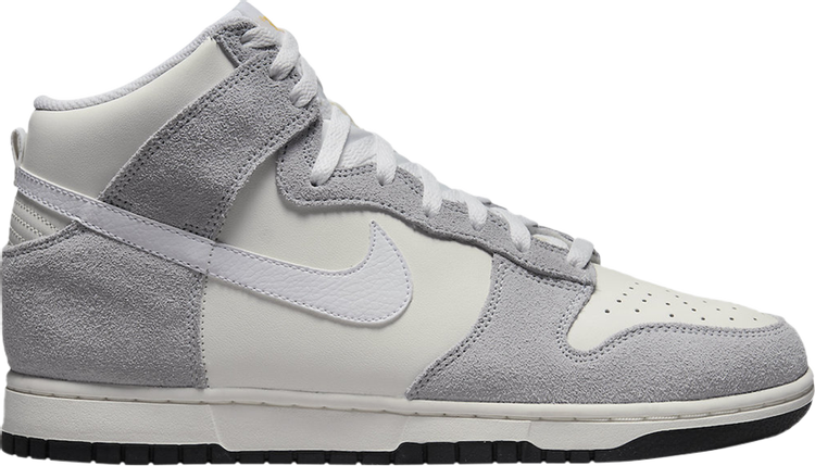 נעלי סניקרס Dunk High 'Pure Platinum Sail' של המותג נייקי בצבע לבן עשויות עור (זמש)