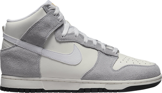 נעלי סניקרס Dunk High 'Pure Platinum Sail' של המותג נייקי בצבע לבן עשויות עור (זמש)