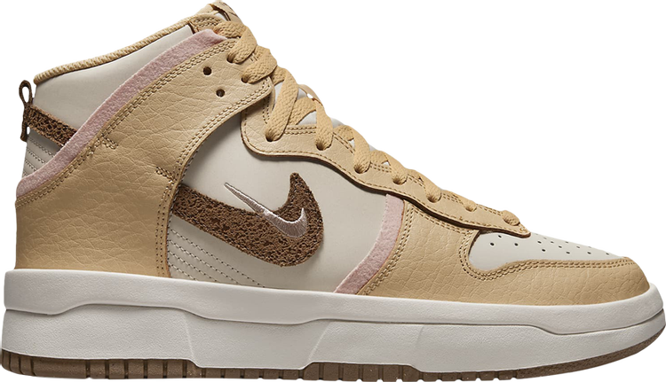 נעלי סניקרס Wmns Dunk High Up 'Neapolitan' של המותג נייקי בצבע חום עשויות עוֹר