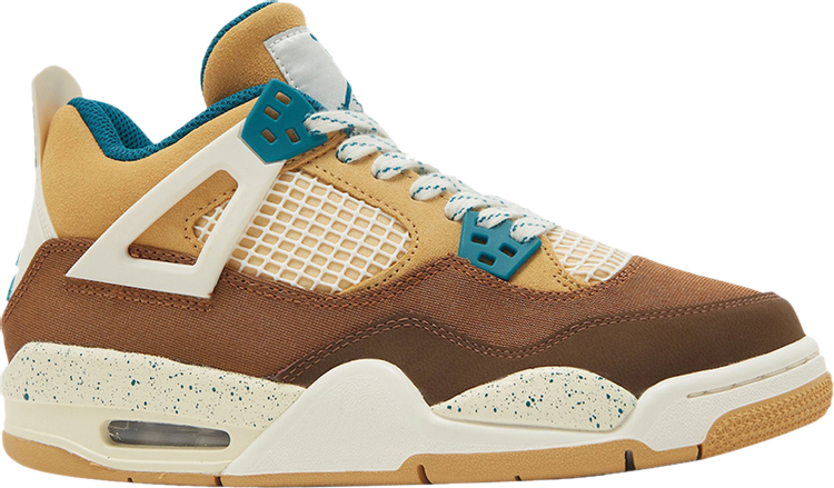 נעלי סניקרס Air Jordan 4 Retro GS 'Cacao Wow' של המותג נייקי בצבע חום עשויות עור (זמש)