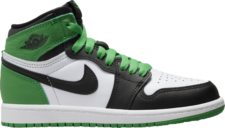 נעלי סניקרס Air Jordan 1 Retro High OG PS 'Lucky Green' של המותג נייקי בצבע ירוק עשויות עוֹר
