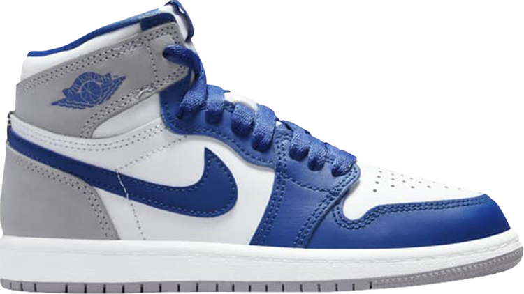 נעלי סניקרס Air Jordan 1 Retro High OG PS 'True Blue' של המותג נייקי בצבע כְּחוֹל עשויות עוֹר