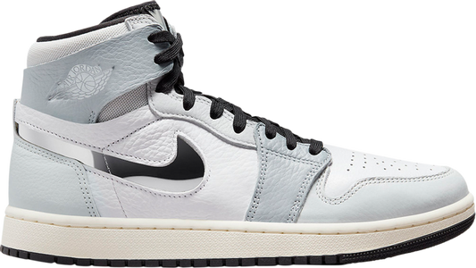 נעלי סניקרס Wmns Air Jordan 1 High Zoom Comfort 2 'Chrome Swoosh' של המותג נייקי בצבע אפור עשויות עוֹר