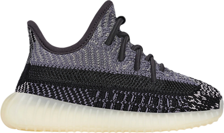 נעלי סניקרס Yeezy Boost 350 V2 Infants 'Carbon' של המותג אדידס בצבע שָׁחוֹר עשויות ניילון פוליאסטר Primeknit