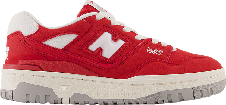 נעלי סניקרס 550 Big Kid 'Suede Pack - Team Red' של המותג ניו באלאנס בצבע אָדוֹם עשויות עור (זמש)