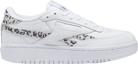 נעלי סניקרס Wmns Club C Double Revenge 'Leopard' של המותג ריבוק בצבע לבן עשויות עוֹר