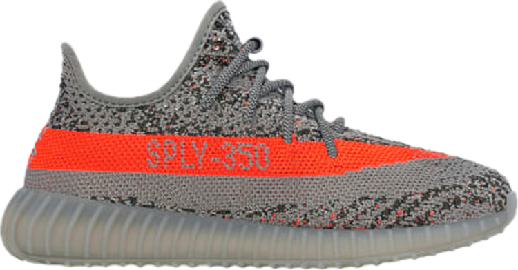 נעלי סניקרס Yeezy Boost 350 V2 Kids 'Beluga Reflective' של המותג אדידס בצבע אפור עשויות ניילון פוליאסטר Primeknit