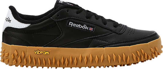 נעלי סניקרס Club C Vibram 'Black Gum' של המותג ריבוק בצבע שָׁחוֹר עשויות עוֹר