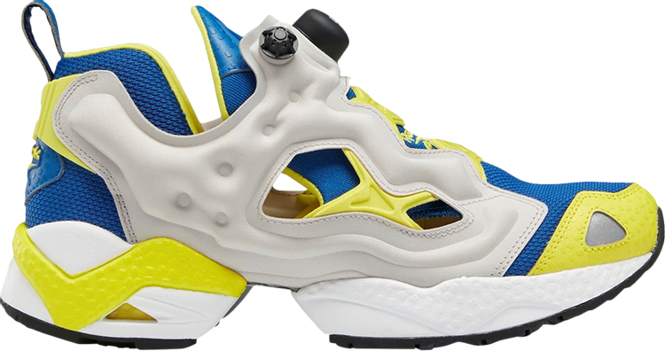 נעלי סניקרס InstaPump Fury 95 'Impact Blue Bright Yellow' של המותג ריבוק בצבע כְּחוֹל עשויות סינתטי