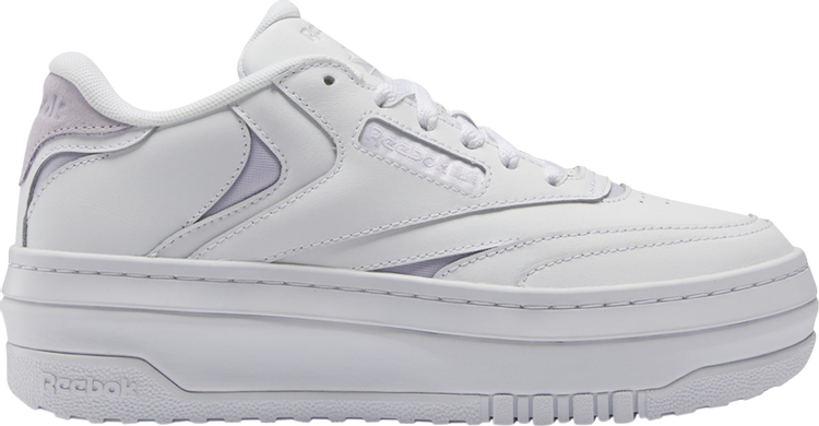 נעלי סניקרס Wmns Club C Extra 'White Luminous Lilac' של המותג ריבוק בצבע לבן עשויות עוֹר