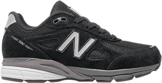נעלי סניקרס 990v4 Kid Wide 'Black Silver' 2016 של המותג ניו באלאנס בצבע שָׁחוֹר עשויות 