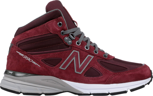 נעלי סניקרס 990v4 Mid Made in USA 'Burgundy' של המותג ניו באלאנס בצבע אָדוֹם עשויות 